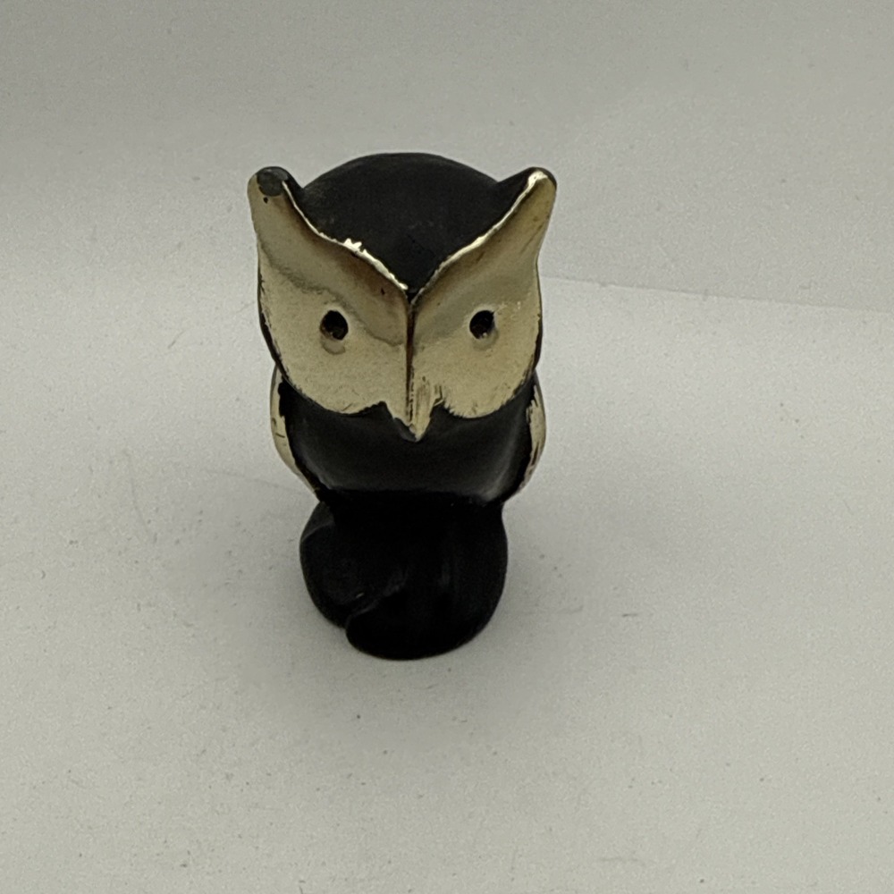Vintage Walter Bosse Brass Owl Miniature Figure MCM 1.75"